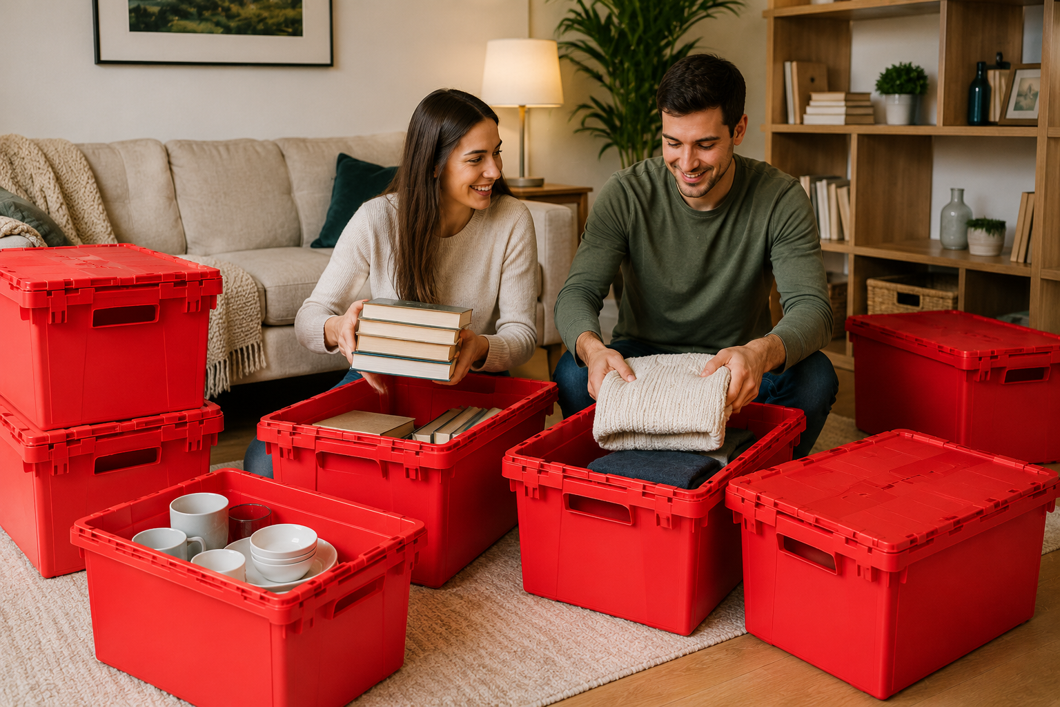 EazyCrates van delivering rental moving boxes to NYC apartment — door-to-door service