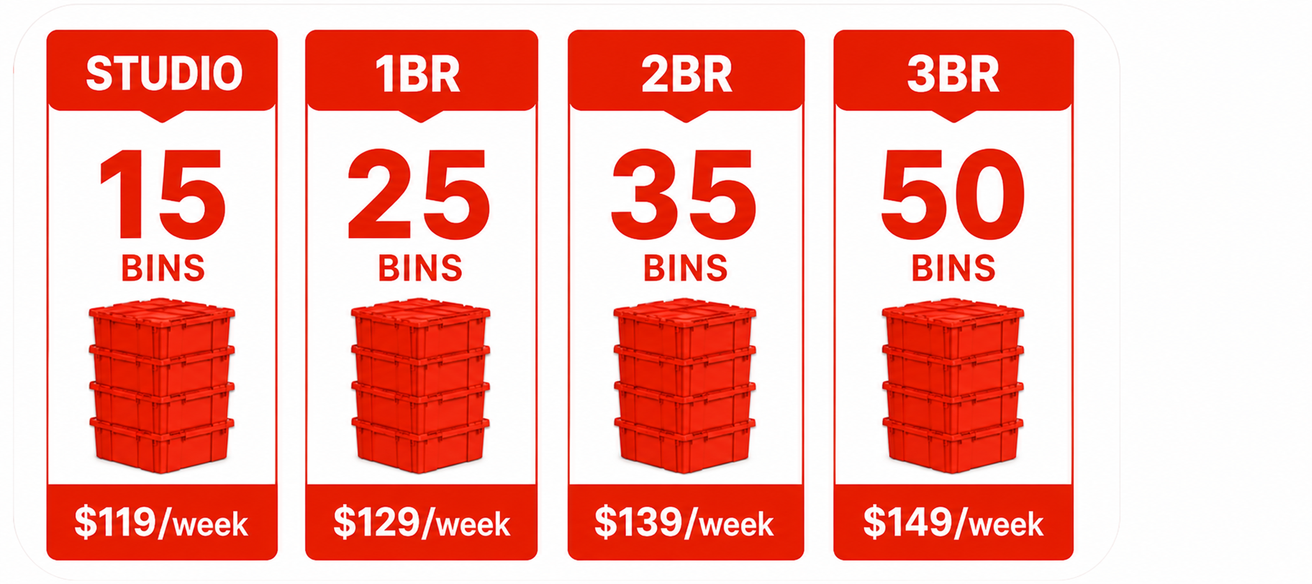 NYC apartment floor plan with EazyCrate moving bin layout for a home move